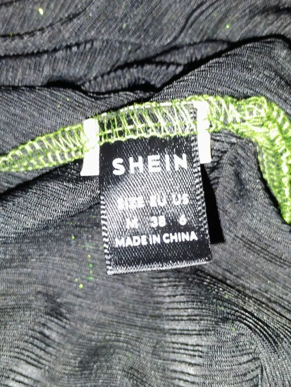 SHEIN Iridescent Green Metallic Mini Slip Dress